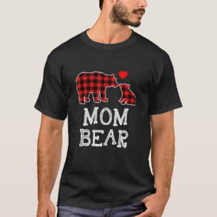 Mom Bear Buffalo Plaid Christmas Family Pajama T-Shirt
