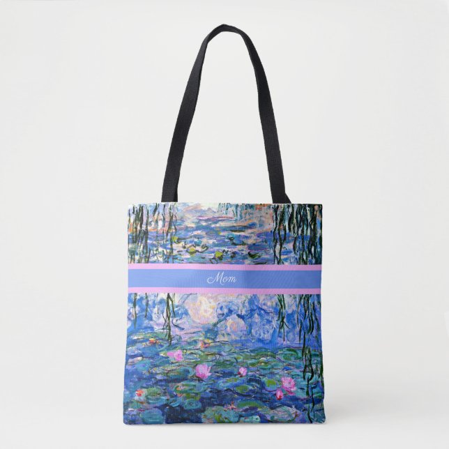 Mom - Beautiful Water Lilies artwork, Tote Bag (Front)