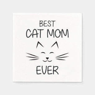 Mom - Best Cat Mom ever Napkin