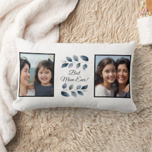 Mom Best Ever 2 Photo Keepsake Mothers Day Gift Lumbar Pillow