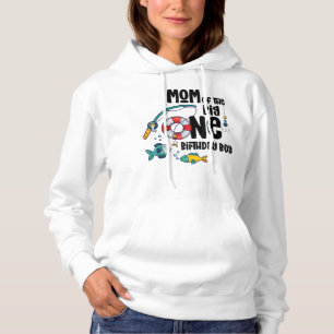 Mom Big One 1-Year-Old Boy Fishing Birthday T-Shir Hoodie