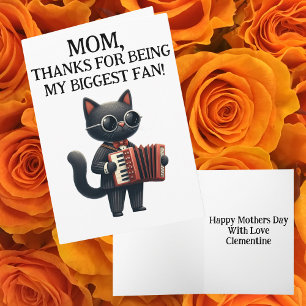 Mom Biggest Fan Funny Humour Accordian Mothers Day Card
