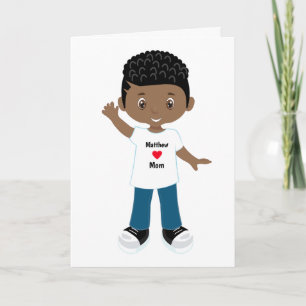 Mom Birthday Black Boy Card