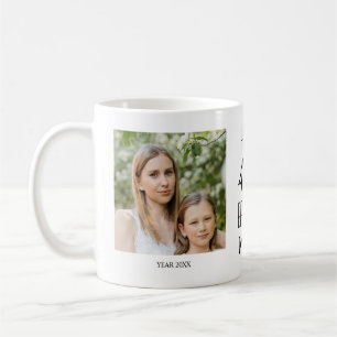 Mom Birthday Black White 2 Photos Collage Name Coffee Mug