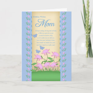 mom birthday card flowers and butterflies