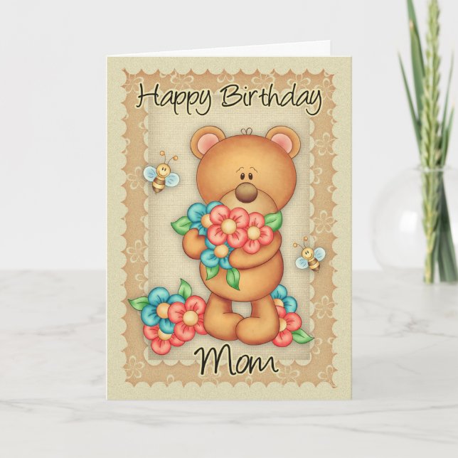 Mom Birthday Card With A Bunch Of Birthday Hugs - (Front)