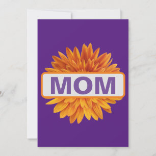 Mom Birthday Celebration Purple Floral Sunflower Invitation