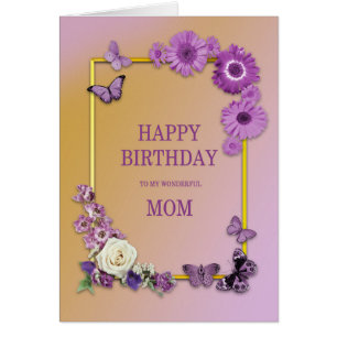 Mom Birthday Flowers and Butterflies