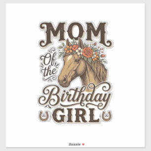 Mom Birthday Girl Floral Horse Western Vintage Shi