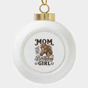 Mom Birthday Girl Floral Horse Western Vintage Shi Ceramic Ball Christmas Ornament