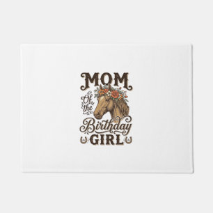 Mom Birthday Girl Floral Horse Western Vintage Shi Doormat