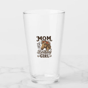 Mom Birthday Girl Floral Horse Western Vintage Shi Glass
