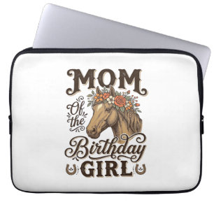 Mom Birthday Girl Floral Horse Western Vintage Shi Laptop Sleeve