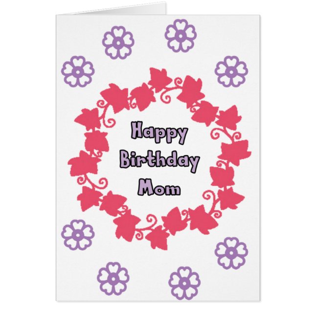 Mom birthday greeting cards flower design (Front)