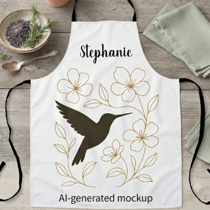 Mom Birthday Hummingbird Botanical Floral Apron