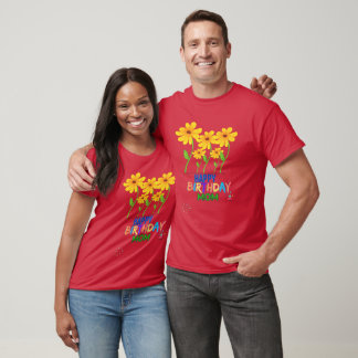 Mom Birthday Mommy Yellow Flowers Personalized T-Shirt