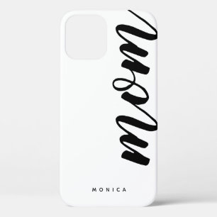 Mom Black and White Minimalist  iPhone 12 Case