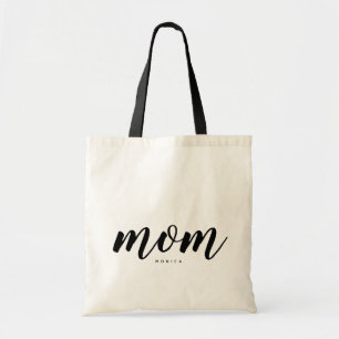 Mom Black and White Minimalist Tote Bag