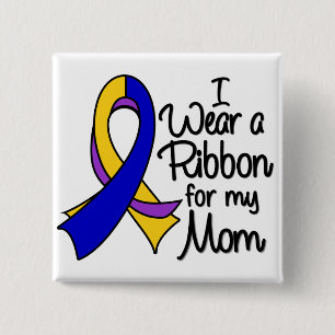 Mom - Bladder Cancer Ribbon 2 Inch Square Button