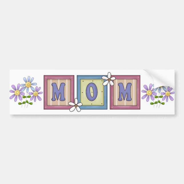 Mom Blocks Bumper Sticker (Front)
