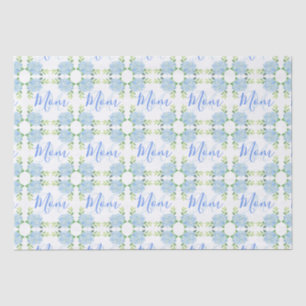 Mom Blue Hydrangea Floral Mother's Day Tissue Paper