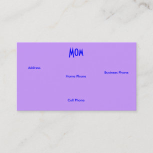Mom Blue Purple Roses I Profile Card
