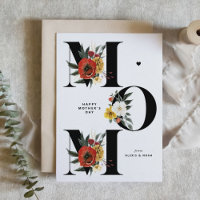 MOM Boho Flowers Black Happy Mother's Day