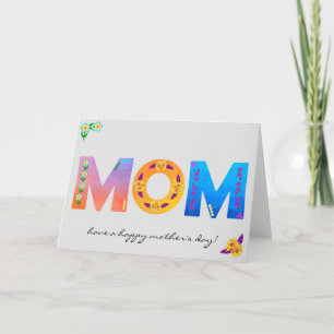 MOM Bold Floral Bohemian Mother's Day Card