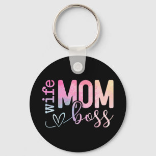 Mom Boss Funny Mothers Day Keychain