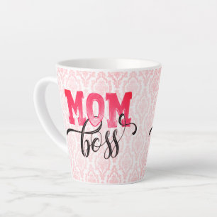 MOM BOSS Pink Arabesque Mom Gifts Cup Latte Mug