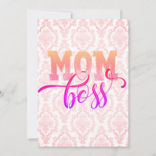 MOM BOSS - Stylish Pink Mother's Day Card