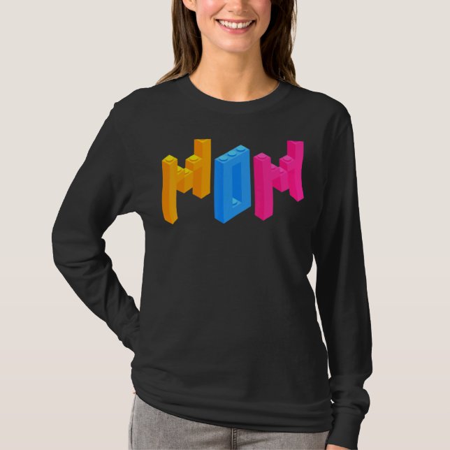 Mom Brick Builder  Blocks Master Builder T-Shirt (Front)