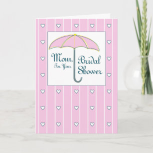Mom, Bridal Shower Pink Umbrella Invitation