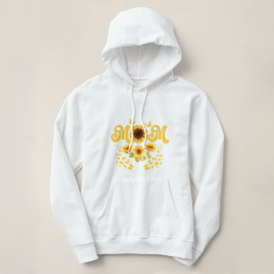 Mom Bright Fun Sunflowers with Butterflies Hoodie
