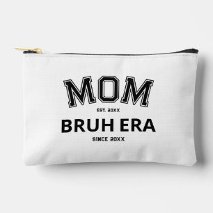 Mom Bruh Era Custom Year Black Logo White Accessory Pouch