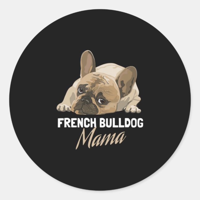 Mom Bulldog Bull Dog Lovers  Classic Round Sticker (Front)