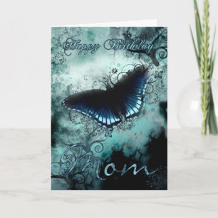 Mom Butterfly Birthday Card - Blue Butterfly Birth