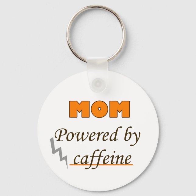 Mom by caffeine keychain (Front)