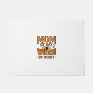 Mom By Day Witch By Night Halloween Shirt Design_1 Doormat
