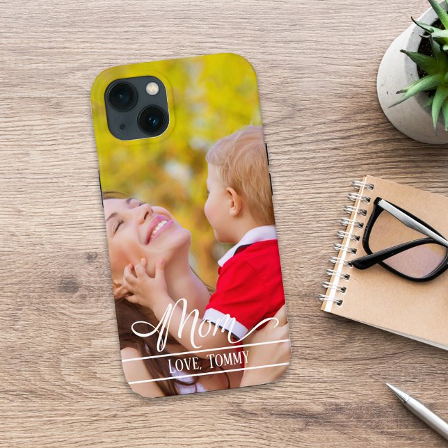 Mom Calligraphy Script Photo Personalized Case-Mate iPhone Case (Creator Uploaded)