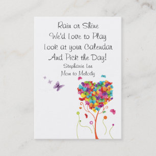 Mom Calling Card Butterfly 2013 Calendar Template