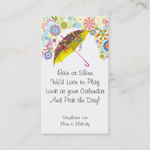 Mom Calling Card Umbrella 2013 Calendar Template