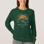 Mom Camping Squad Modern Matching Family T-Shirt<br><div class="desc">Going on a family camping vacation? Customize these camping retro camp shirts for the whole family by adding your family name or custom text, and year of the adventure. I hope it’s not just about the cool design that caught your eye but the fact you’ll never find it in a...</div>