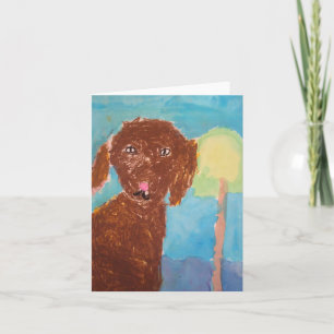 "Mom, can we get a dog? (Watercolor & Oil Pastels) Card