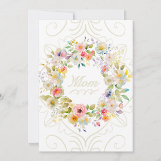 Mom Card - Beautiful floral wreaths card