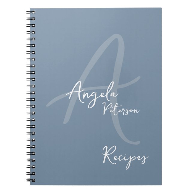 Mom Chef Recipes Dusty Blue Notebook (Front)
