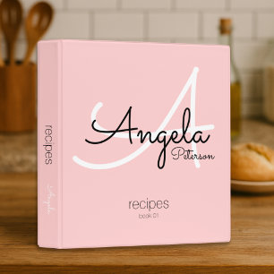Mom Chef Recipes her blush pink Binder