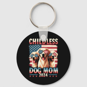 Mom Childless Dog Mom 2024 Kamala Harris Dog Lover Keychain