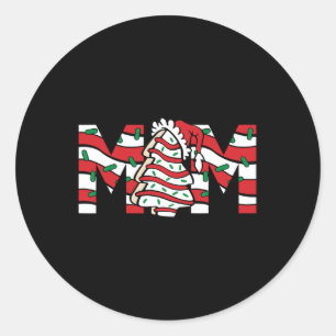Mom Christmas Family Tree Cake Matching Holiday Classic Round Sticker