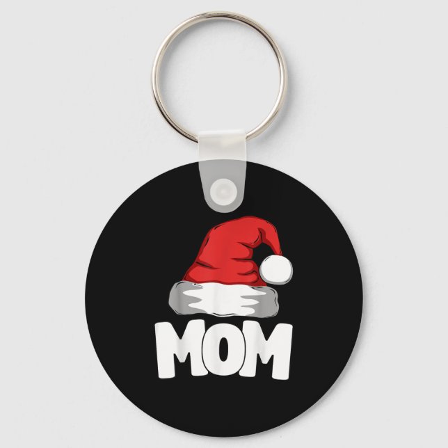 Mom Christmas Santa Matching Family  Keychain (Front)